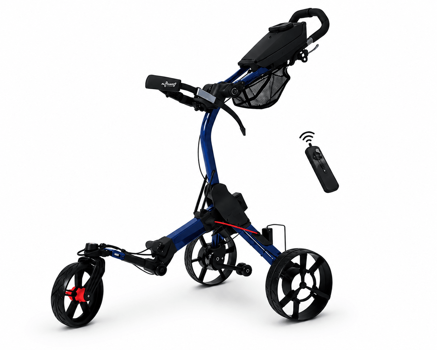 Alphard Cybercart Blue Electric Golf Caddie - Golf Push Cart 