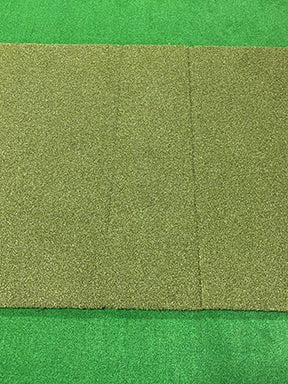 "Front view of Big Moss True Launch Hitting Strip 12x4 ft Reversible Golf Mat - ALLBGT"