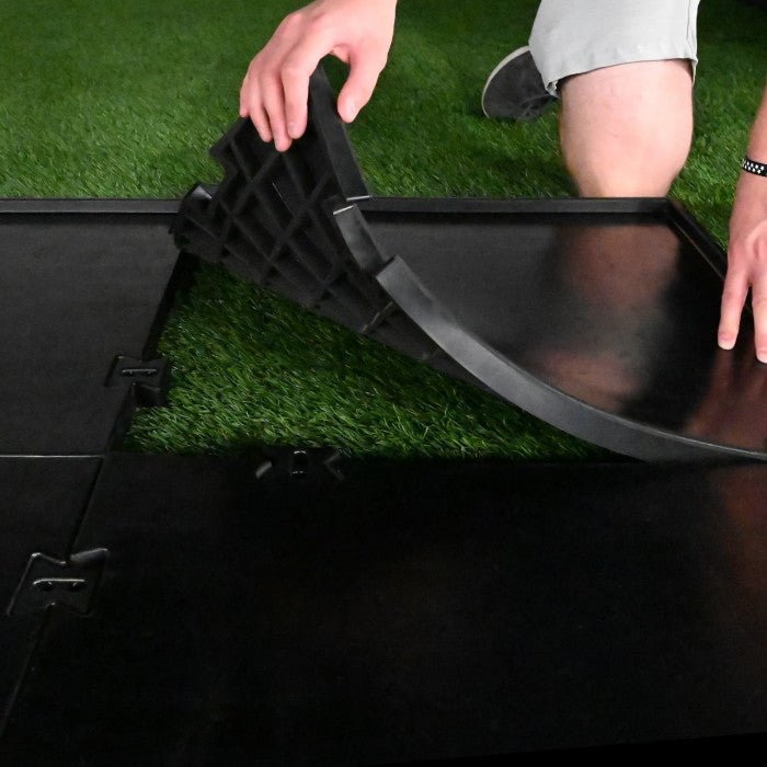Carl’s HotShot™ Golf Mat Base modular indoor golf flooring and hitting mat platform