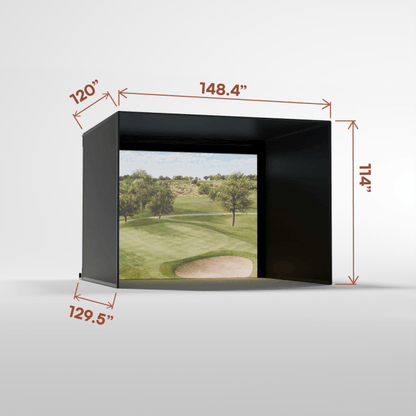 Carl’s Place 10’ Pro Golf Simulator Enclosure Kit – 9x12 High - Contrast Gray Impact Screen - ALLBGT
