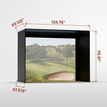 Close-up of Carl’s Place DIY Golf Simulator Enclosure Kit with Impact Screen - ALLBGT