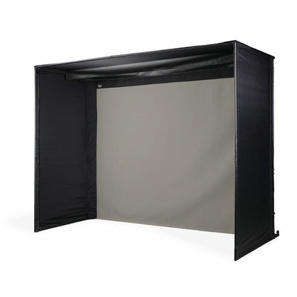 Side view of Carl’s Place DIY Golf Simulator Enclosure Kit with Impact Screen - ALLBGT