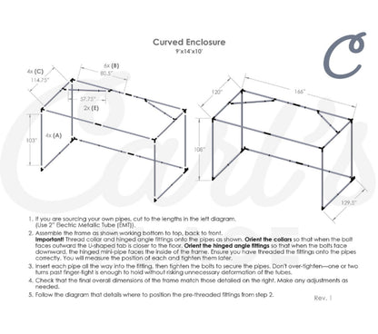 Specifications of Carl’s Place Curved Golf Simulator Enclosure Kit – with High - Contrast Gray Impact Screen - ALLBGT