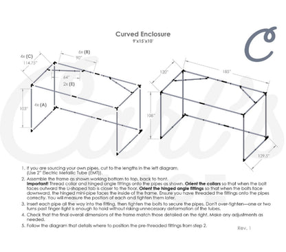 Carl’s Place Curved Golf Simulator Enclosure Kit – with High - Contrast Gray Impact Screen - ALLBGT
