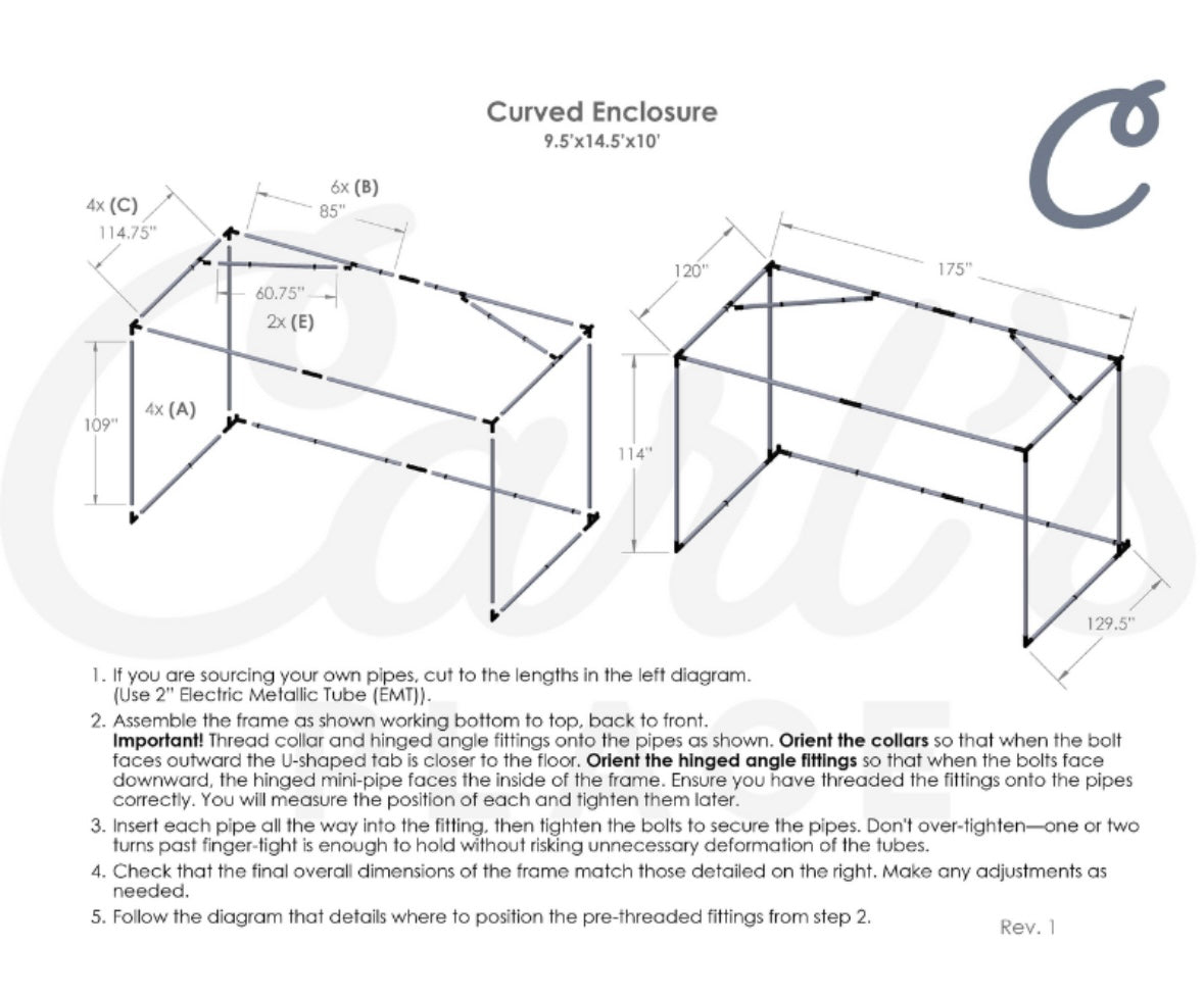 Carl’s Place Curved Golf Simulator Enclosure Kit – with High - Contrast Gray Impact Screen - ALLBGT