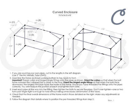 Carl’s Place Curved Golf Simulator Enclosure Kit – with High - Contrast Gray Impact Screen - ALLBGT
