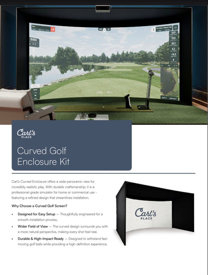 Carl’s Place Curved Golf Simulator Enclosure Kit with Impact Screen - ALLBGT
