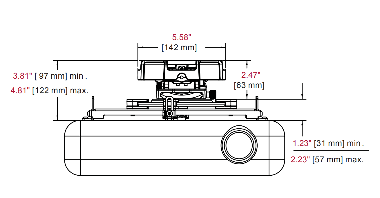 Carl’s Place Flush - Projector Ceiling Mount - Low Profile, Universal Fit - ALLBGT