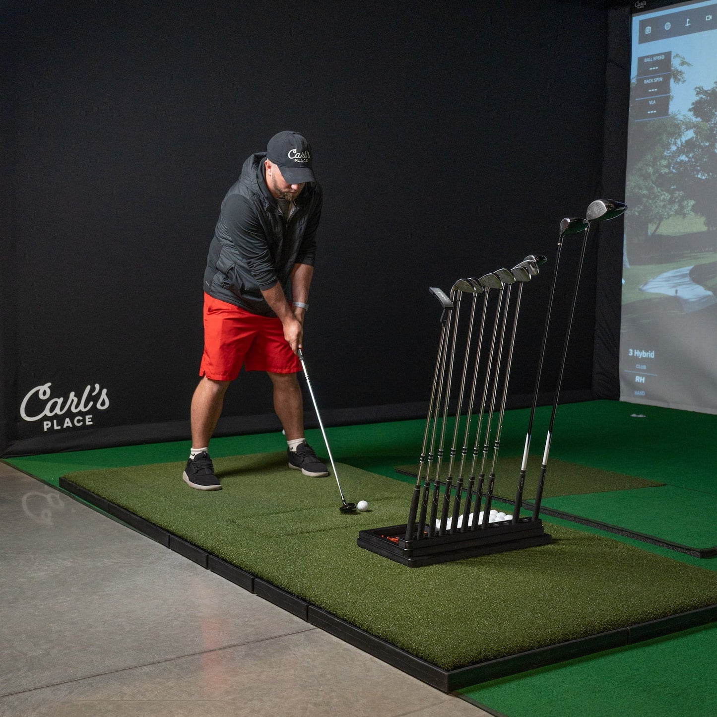 Carl’s Place Golf Club Holders storage solution for simulator rooms - ALLBGT