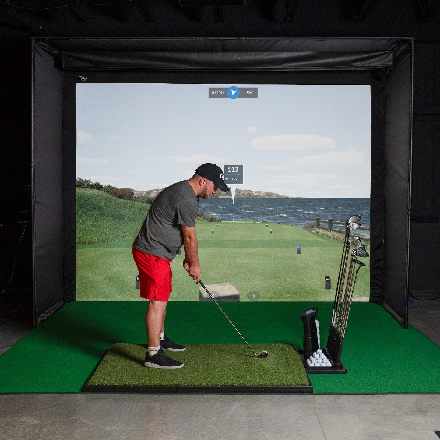 Carl’s Place Golf Club Holder rack for home golf simulator - ALLBGT