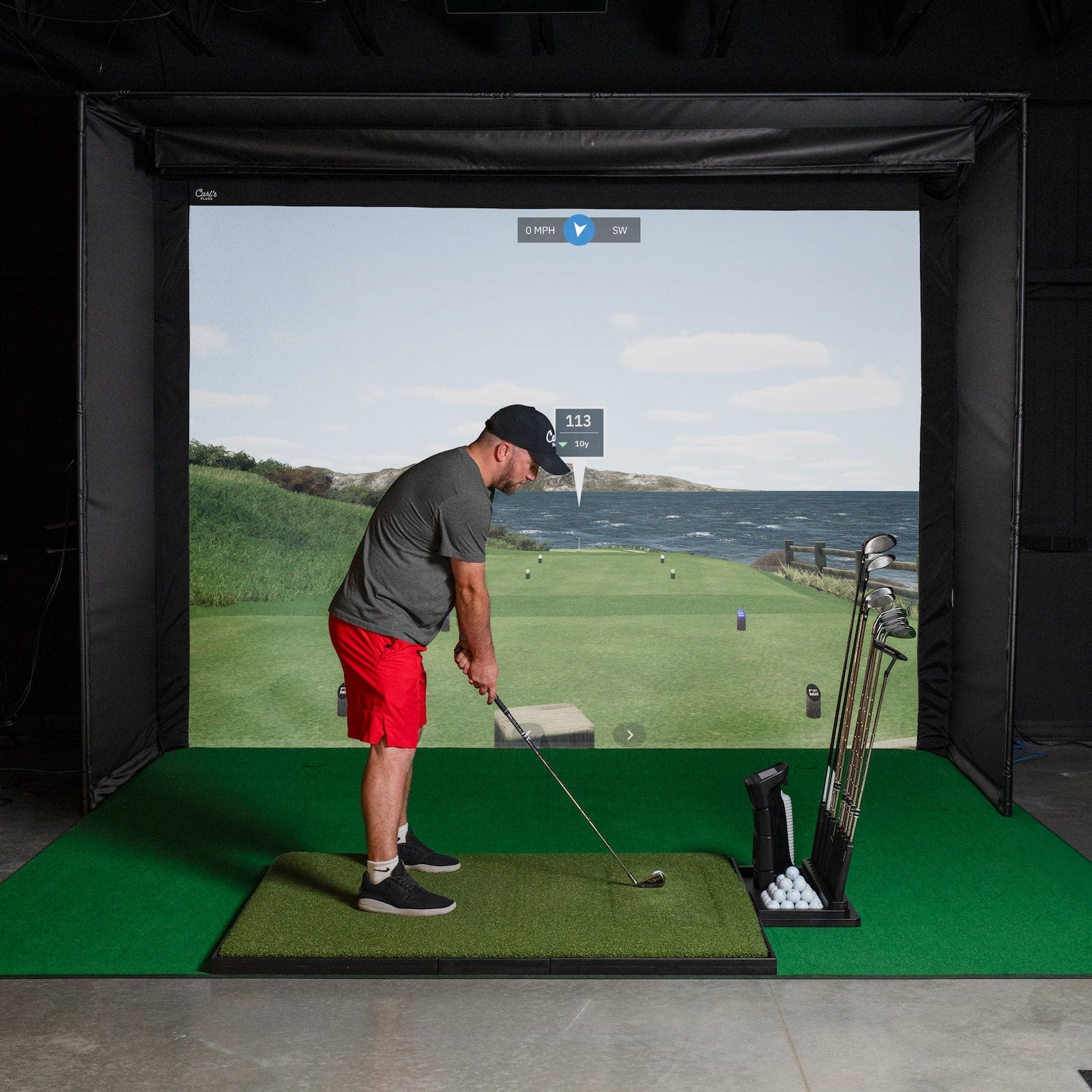 Carl’s Place Golf Club Holder rack for home golf simulator - ALLBGT