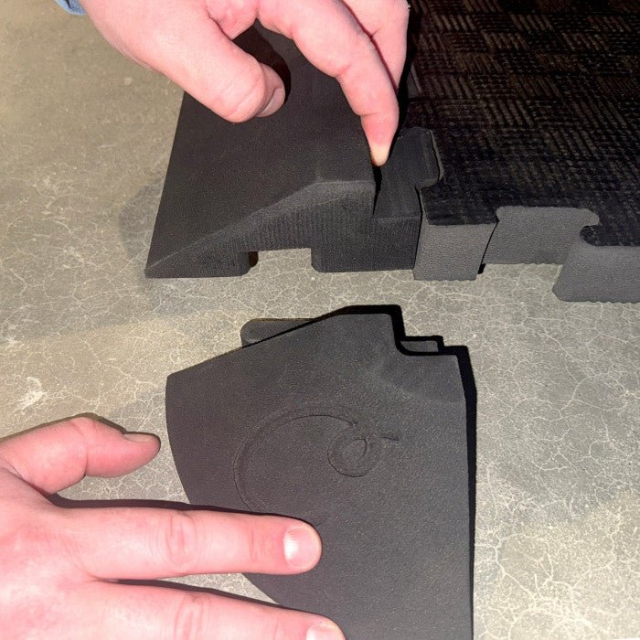 Carl’s Place Golf Room floor edge corners being put together | ALLBGT