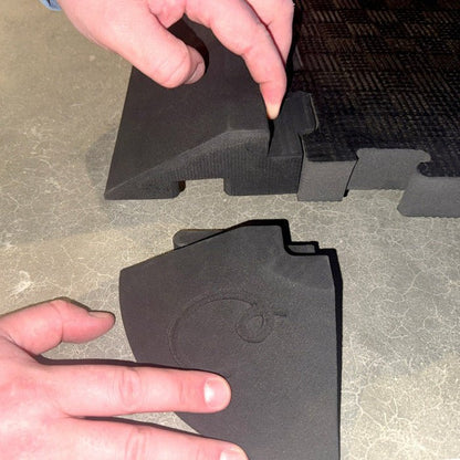 Carl’s Place Golf Room floor edge corners being put together | ALLBGT