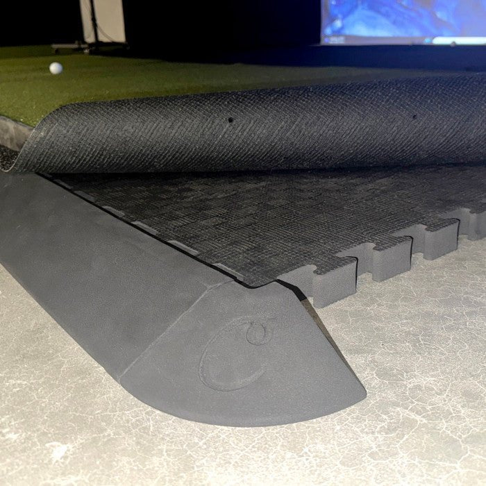Carl’s Place Golf Room Floor Tile System in use on simulator | ALLBGT
