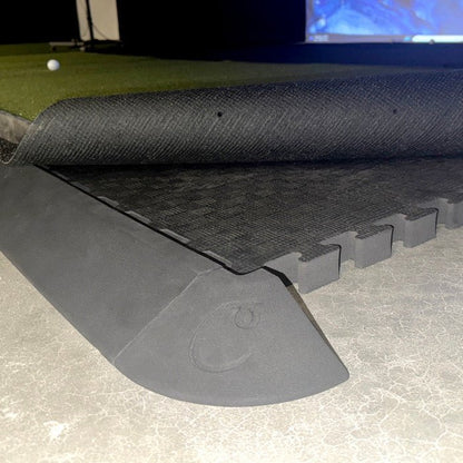 Carl’s Place Golf Room Floor Tile System in use on simulator | ALLBGT