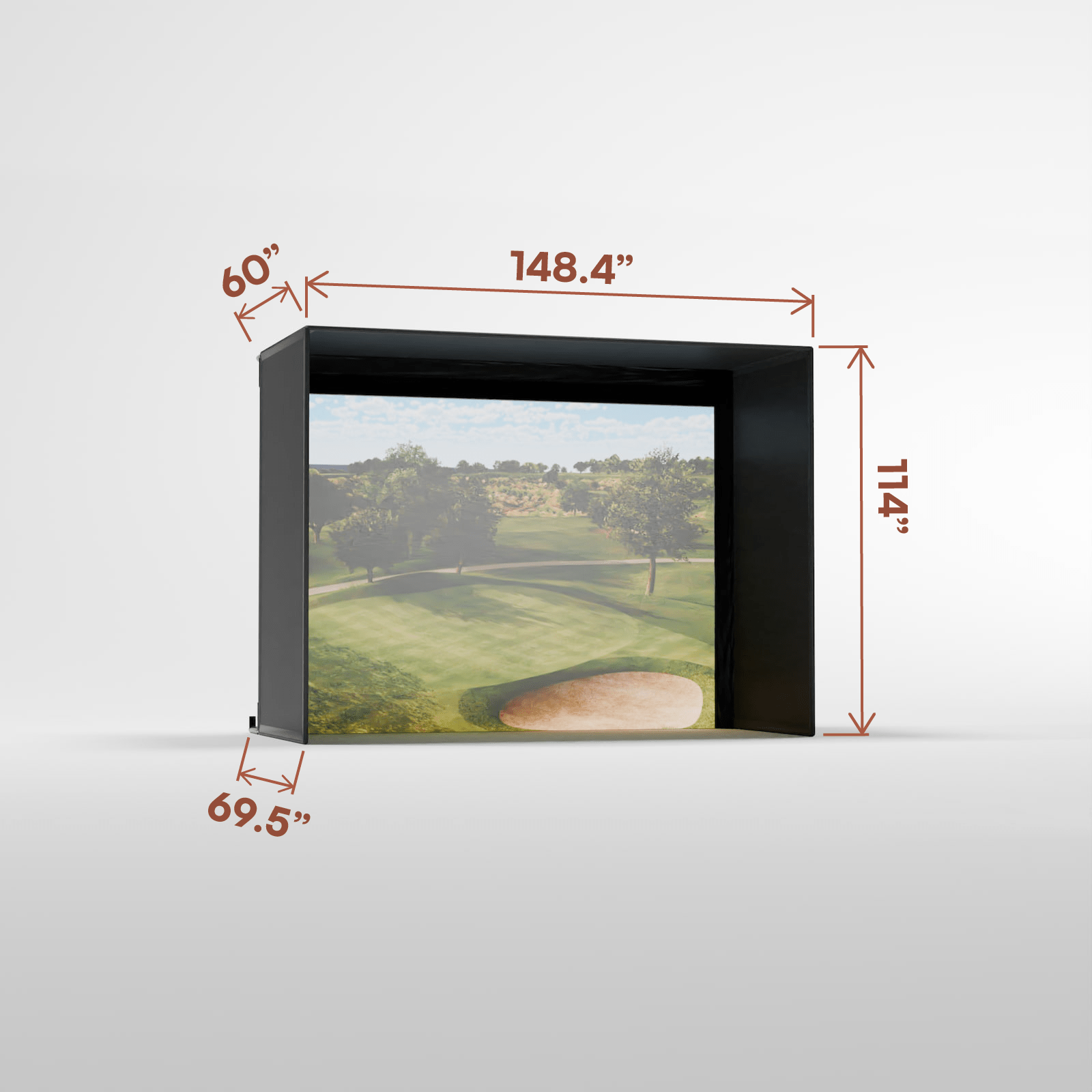 Detail shot of Carl’s Place Pro 5’ Premium Golf Simulator Enclosure Kit with Impact Screen - ALLBGT