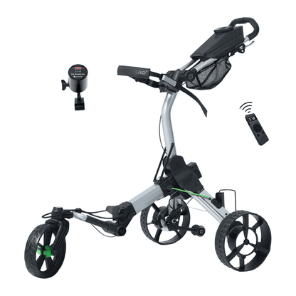 CyberCart + Sidekick electric golf caddy with auto follow technology on white background - ALLBGT