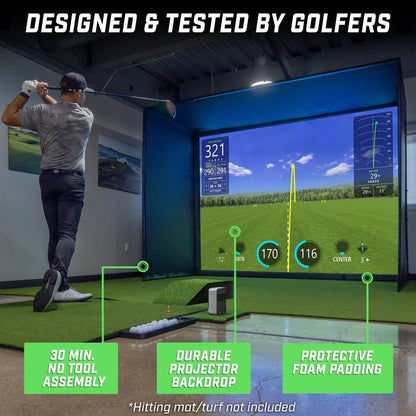 GoSports 10 x 8 ft Golf Simulator Enclosure Net with HD Impact Screen - ALLBGT