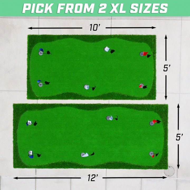 GoSports 12 ft x 5 ft Golf Putting Green Indoor - Outdoor - ALLBGT
