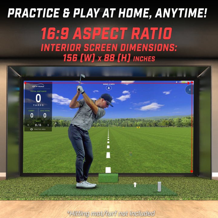 GoSports 14 x 8 ft Golf Simulator Enclosure Net with Frame and HD Impact Screen - ALLBGT