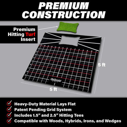 GoSports 5 x 5 Stance Golf Hitting Mat with Grid Lines - ALLBGT