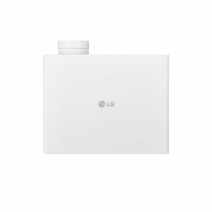 LG ProBeam BU53RG 4K Laser Projector top view with minimalist white design for golf simulator and home theater setup - ALLBGT