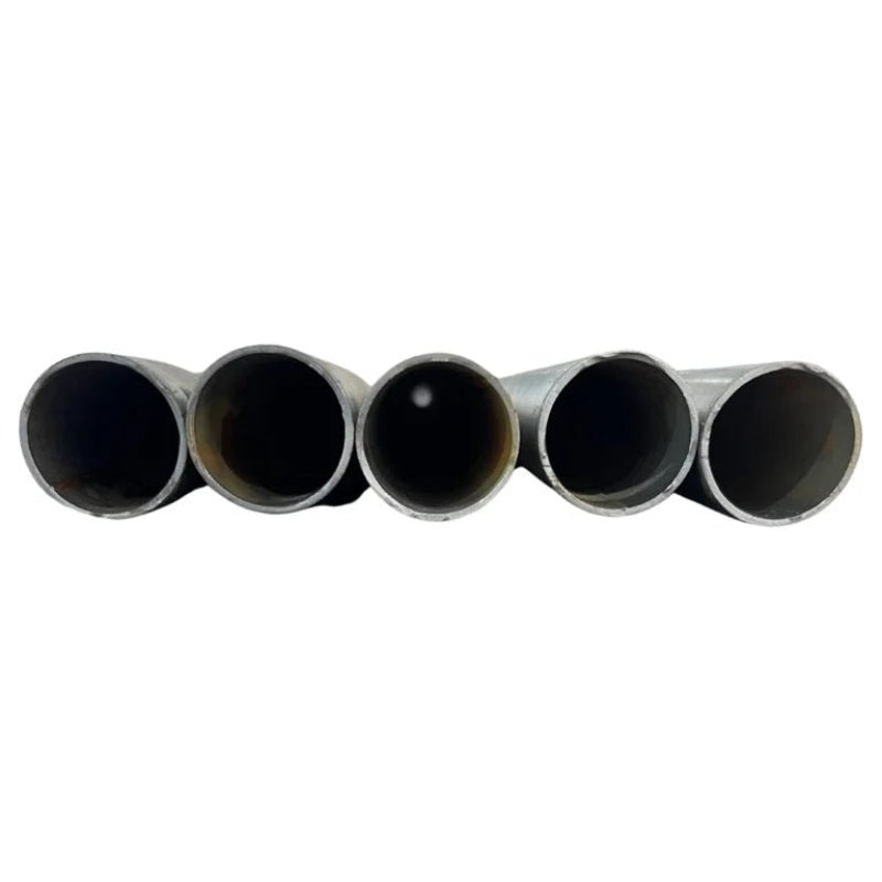 Close-up of EMT pipe openings for golf simulator frame kit construction - ALLBGT