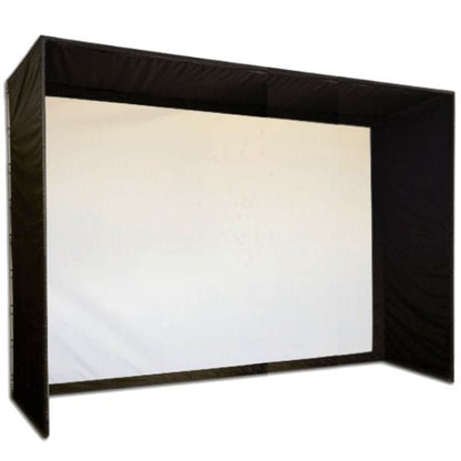 SIG12 Golf Simulator Enclosure angled view home golf simulator screen system - ALLBGT