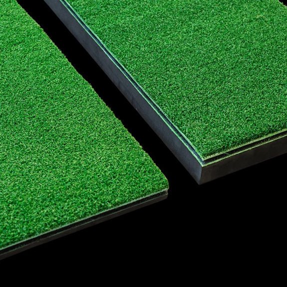Low-Profile golf simulator turf strip comparison with layered construction - ALLBGT