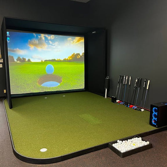 SIGPRO golf simulator flooring with putting green and impact screen - ALLBGT