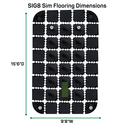 SIG8 golf simulator flooring size and panel configuration diagram - ALLBGT