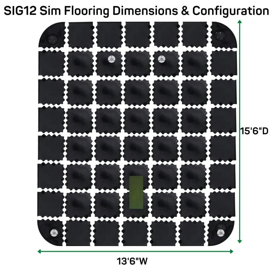 SIG12 golf simulator flooring dimensions and configuration layout - ALLBGT