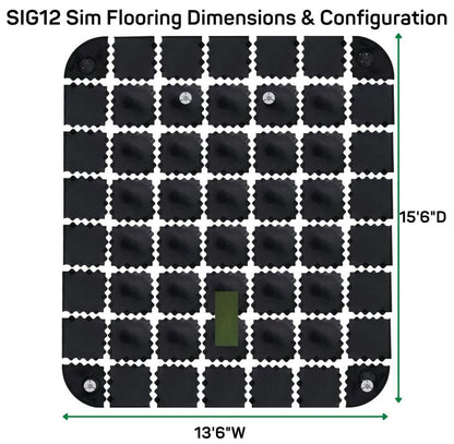 SIG12 golf simulator flooring dimensions and configuration layout - ALLBGT
