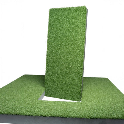 SIGPRO Softy Hitting Strip installed in hitting mat cutout showing turf insert design