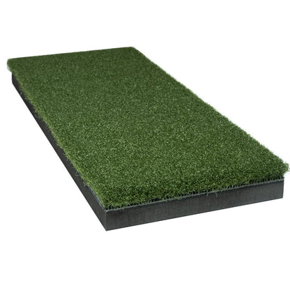 SIGPRO Softy Hitting Strip side view showing thick foam base and realistic synthetic turf for golf practice
