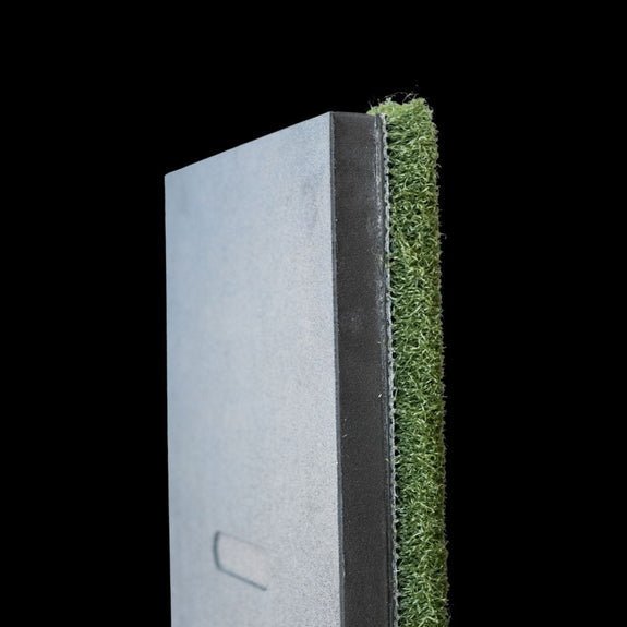 Side profile of SIGPRO Softy XL hitting strip construction and turf depth - ALLBGT