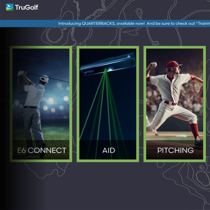 TruGolf MultiSport ARCADE software featuring E6 Connect, AID training system, and interactive baseball pitching mode - ALLBGT