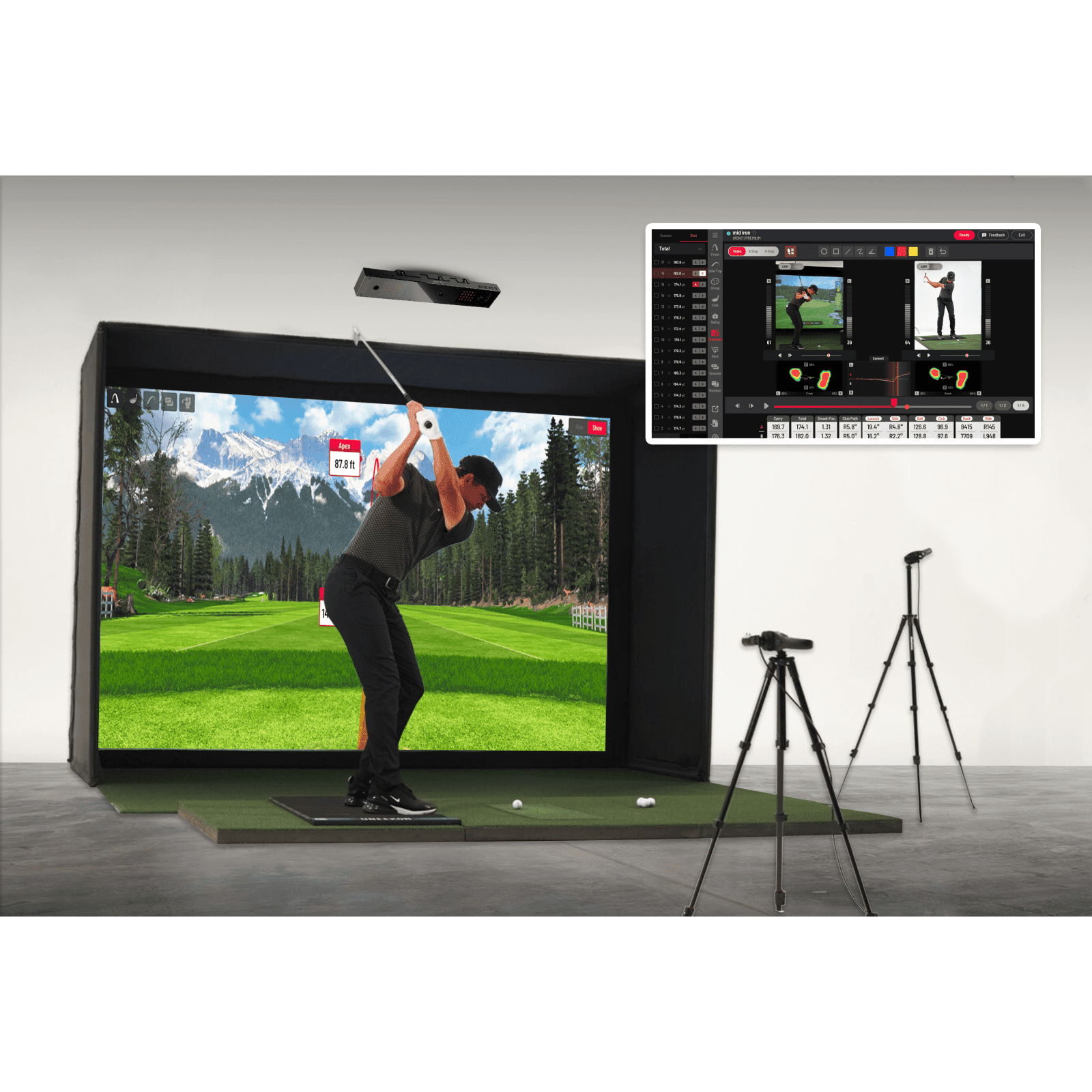 Uneekor EYE XO2 Launch Monitor | Overhead Golf Simulator with Advanced Swing & Ball Data - ALLBGT