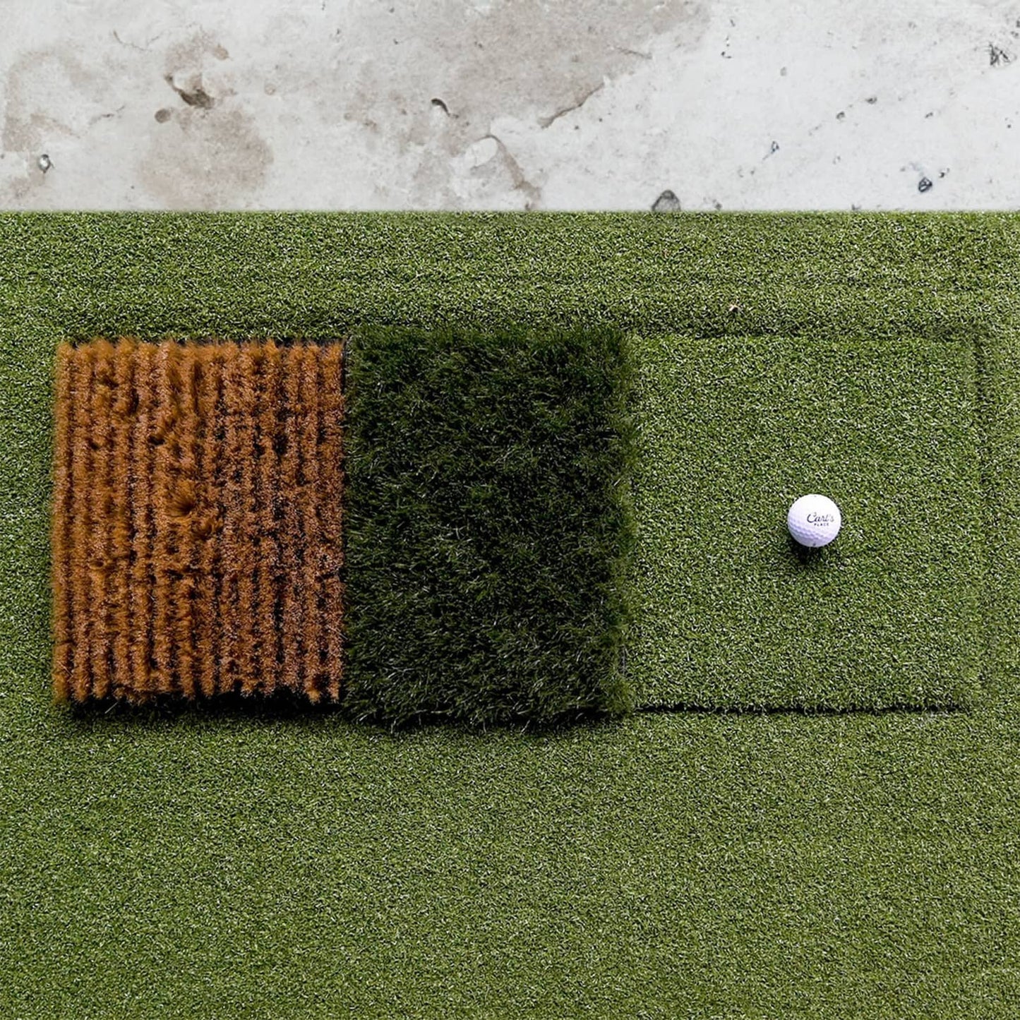 Carl's Place 4x9 HotShot golf simulator hitting mat with realistic turf layers for indoor golf practice - ALLBGT